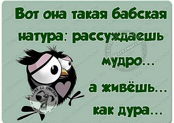 Вот она такая бабская натура рассуждаешь