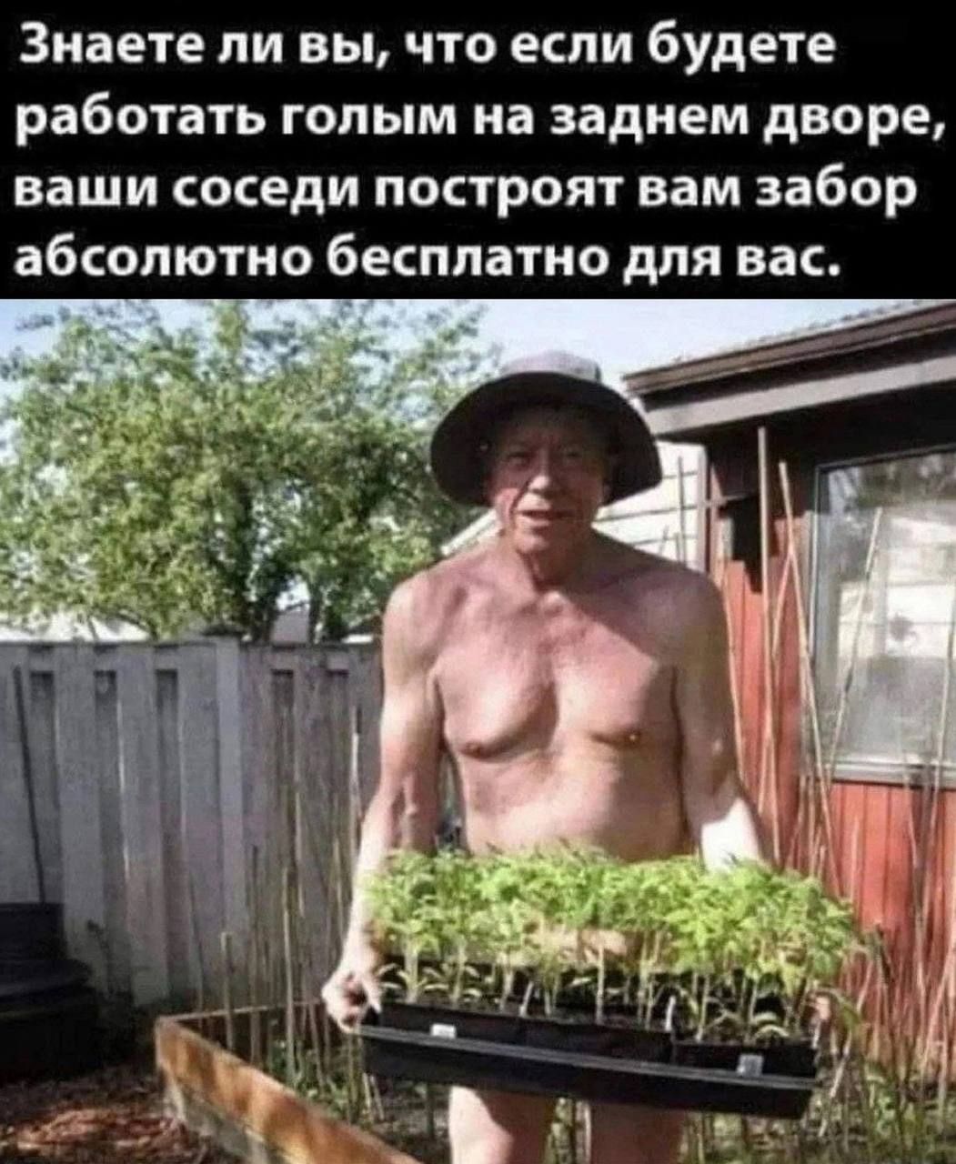 Знаете ли вы что если будете работать голым на заднем дворе ваши соседи построят вам забор абсолютно бесплатно для вас
