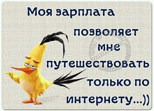 Моя зарплата позволяет мне путешествовать Ё только по интернету