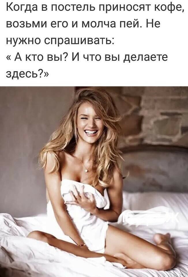 Когда в постель приносят кофе возьми его и молча пей Не нужно спрашивать А кто вы И что вы делаете здесь