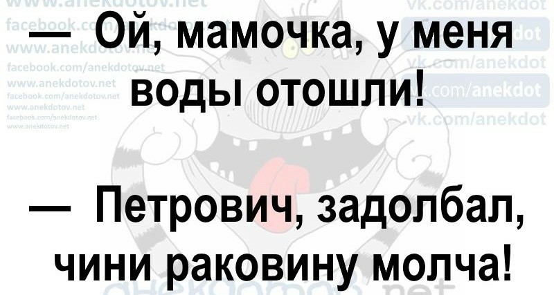Ой мамочка у меня воды отошли Петрович задолбал чини раковину молча
