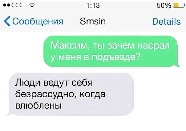 оцооо 113 50Ш Сообщения Зтэіп Ветаііз Максим ты зачем насрал у меня в подъезде Люди ведут себя безрассудно когда влюблены