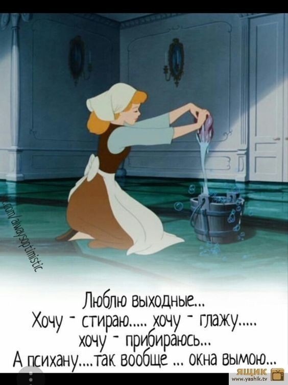 Люблю выходные Хочу стираю хочу глажу хочу _ прибиранх А психану_так вообще окна вымою на