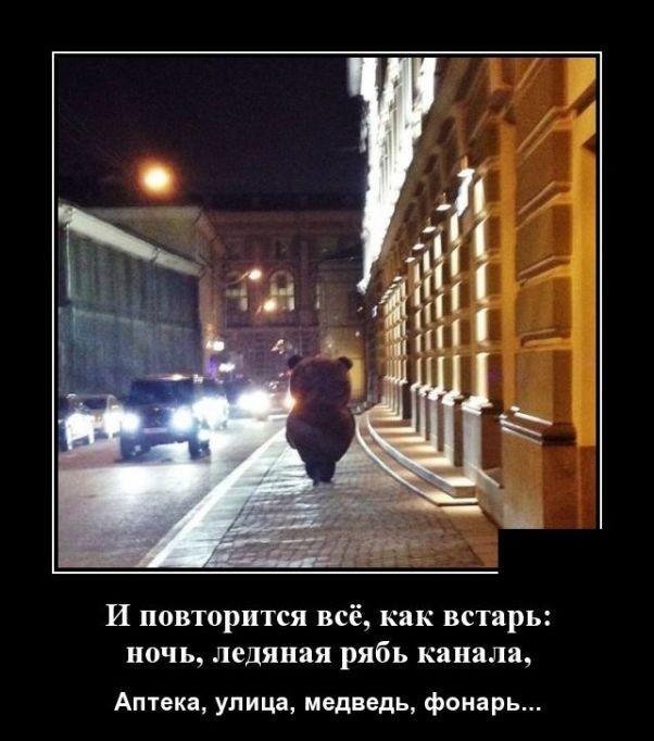 И повторится всё как встарь ночь ледяная рябь канала Аптека улица медведь фонарь