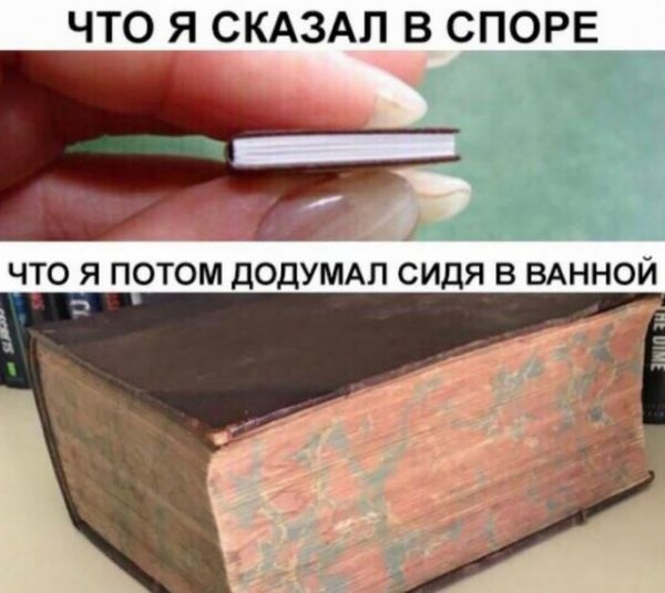 ЧТО Я СКАЗАЛ В СПОРЕ ЧТО Я ПОТОМ ДОДУМАЛ СИДЯ В ВАННОЙ