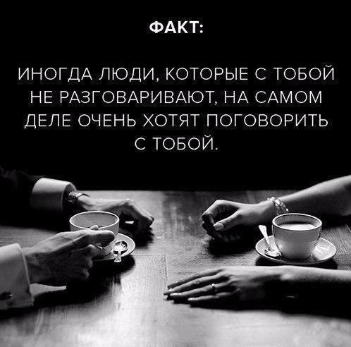 ФАКТ ИНОГДА ЛЮДИ КОТОРЫЕ С ТОБОЙ НЕ РАЗГОВАРИВАЮТ НА САМОМ ДЕЛЕ ОЧЕНЬ ХОТЯТ ПОГОВОРИТЬ С ТОБОЙ
