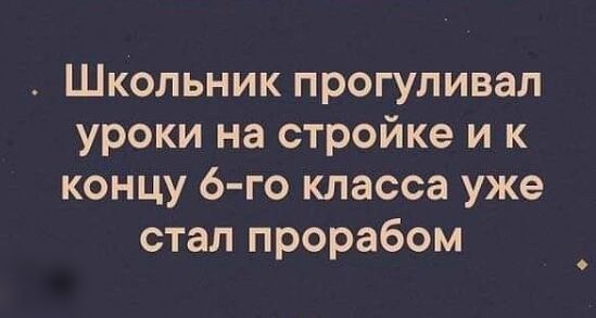 Школьник прогуливал уроки на стройке и к концу 6 го класса уже стал прорабом