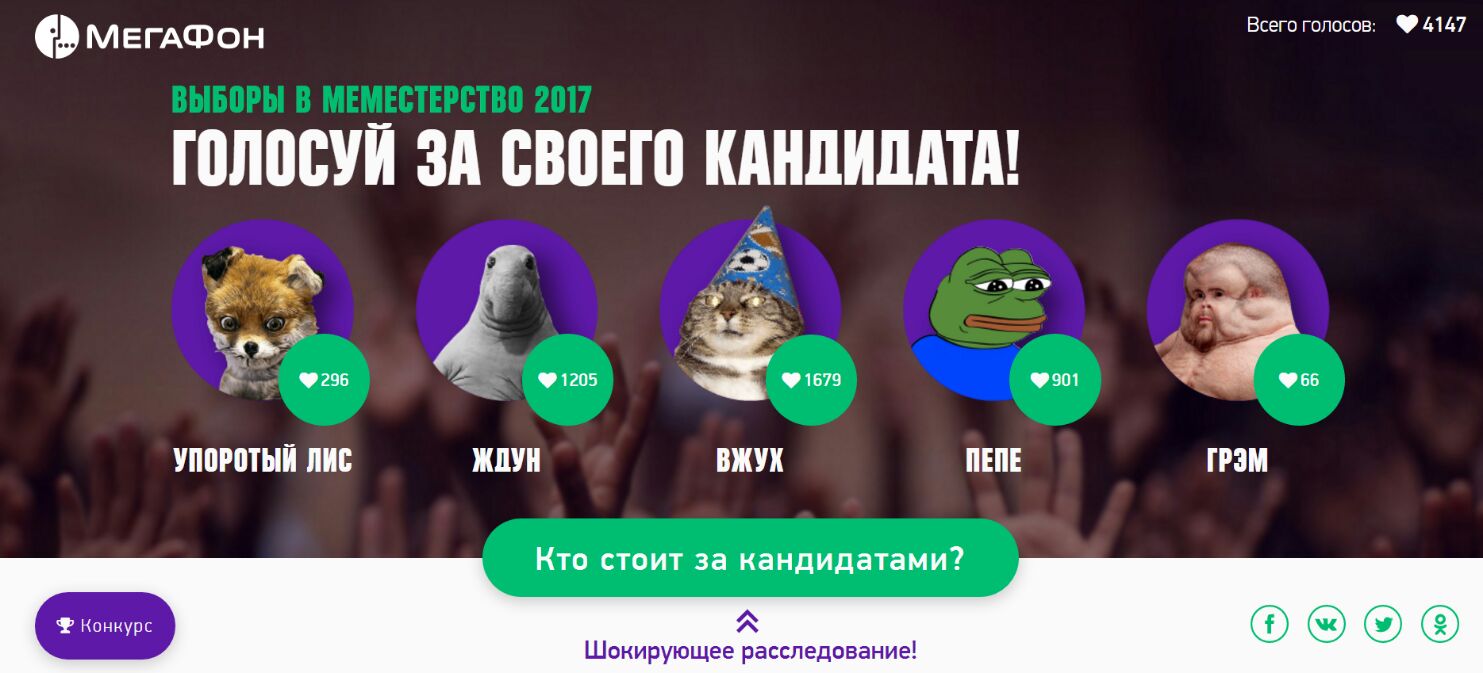 М Е ГАФ О Н Всего голосов 41 17 Г0Л08УЙ ЗА СВВЕШ КАНЦИПАТА й до 296 012п5 9501 Уппгптый лип жпун вжух пвпЕ тм Кто стоит за кандидатами Шокирующее расследование