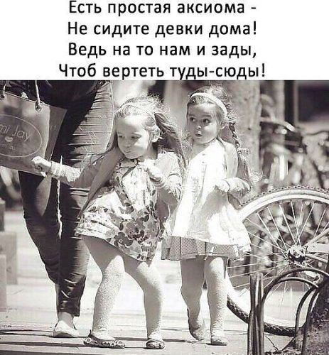 Есть простая аксиома Не сидите девки дома Ведь на то нам и зады Чтоб ертеть т ды сюды