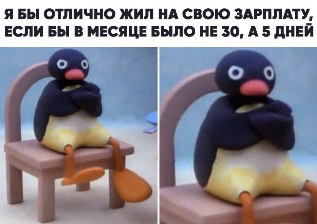 Я БЫ ОТЛИЧНО ЖИЛ НА СВОЮ 3АРПЛАТУ ЕСЛИ ВЫ В МЕСЯЦЕ БЫЛО НЕ 30 А 5 дНЕЙ
