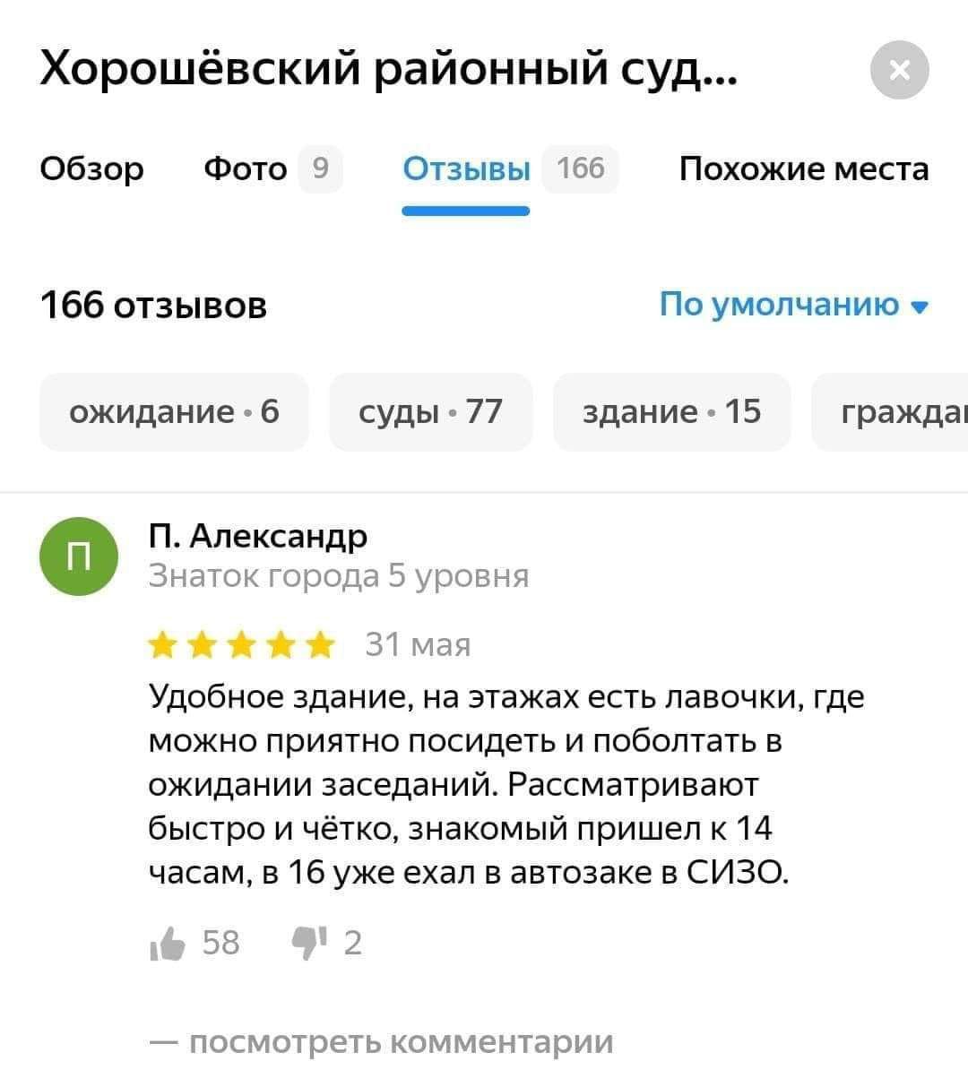 Хорошёвский районный суд Обзор Фото 9 Отзывы 166 Похожие места 166 отзывов  По умолчанию ожидание б суды 77 здание 15 граждаі П Александр Знаток города  5 уровня йі 5 Мая Удобное здание