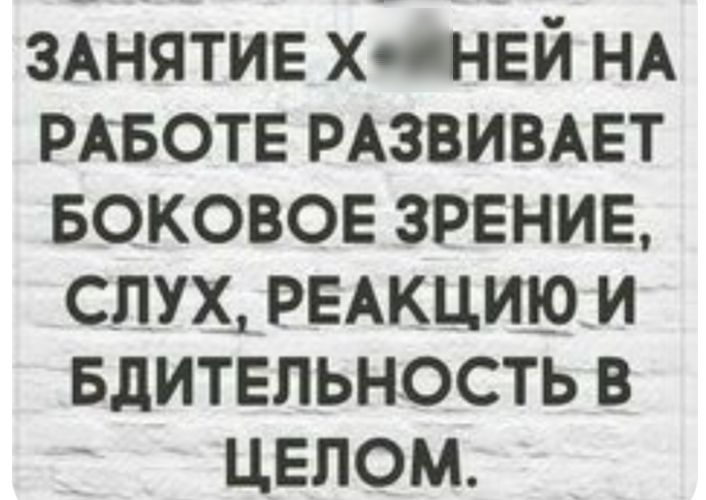ЗАНЯТИЕ х сней НА РАБОТЕ РАЗВИВАЕТ БОКОВОЕ зрение слух РЕАкциюи Бдительность в целом