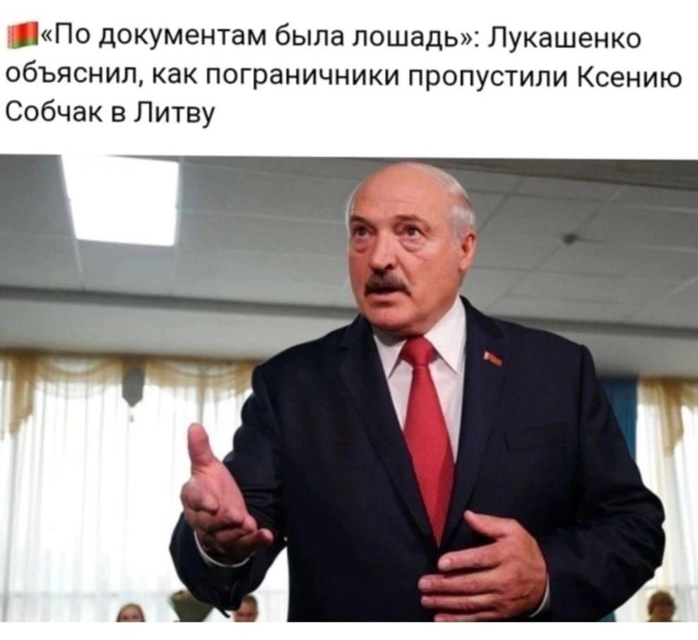 _По документам была лошадь Лукашенко объяснил как пограничники пропустили Ксению Собчак в Литву