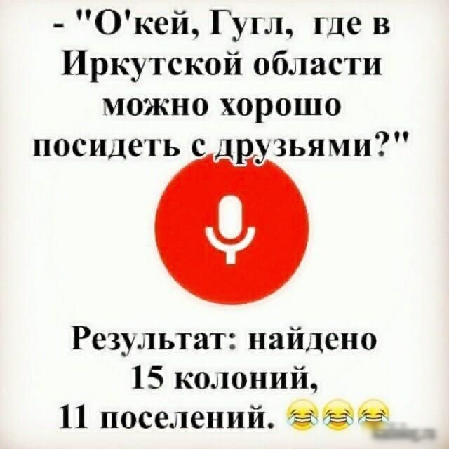 Окей Гугл где в Иркутской области можно хорошо посидеть с друзьями Результат найдено 15 колоний 11 поселений оіогш