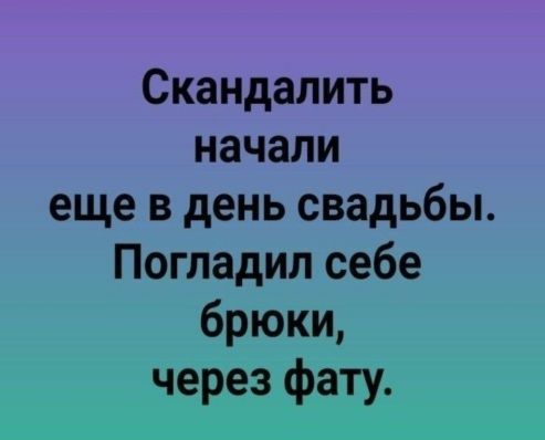 Скандалить начали еще в день свадьбы Погладил себе брюки через фату