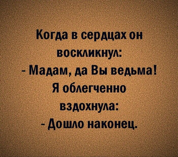 Когда в сердцах он воскликнул Мадам да Вы ведьма Я обдегченно вздохнула _ Аошдо наконец