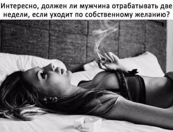 Интересно должен ли мужчина отрабатывать две недели если уходит по собственному желанию