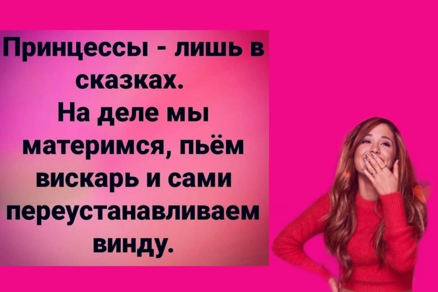 Принцессы лишь сказках На деле мы материмсяпьём вискарь и сами переустанавливае винду