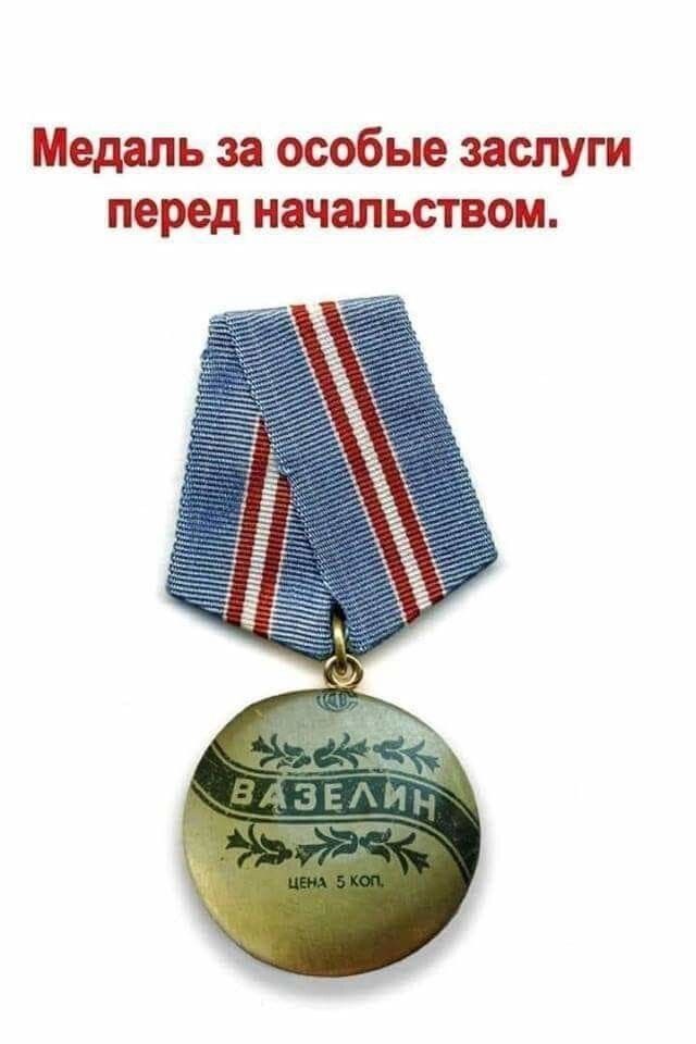 Медвпь за особые заслуги перед начальством