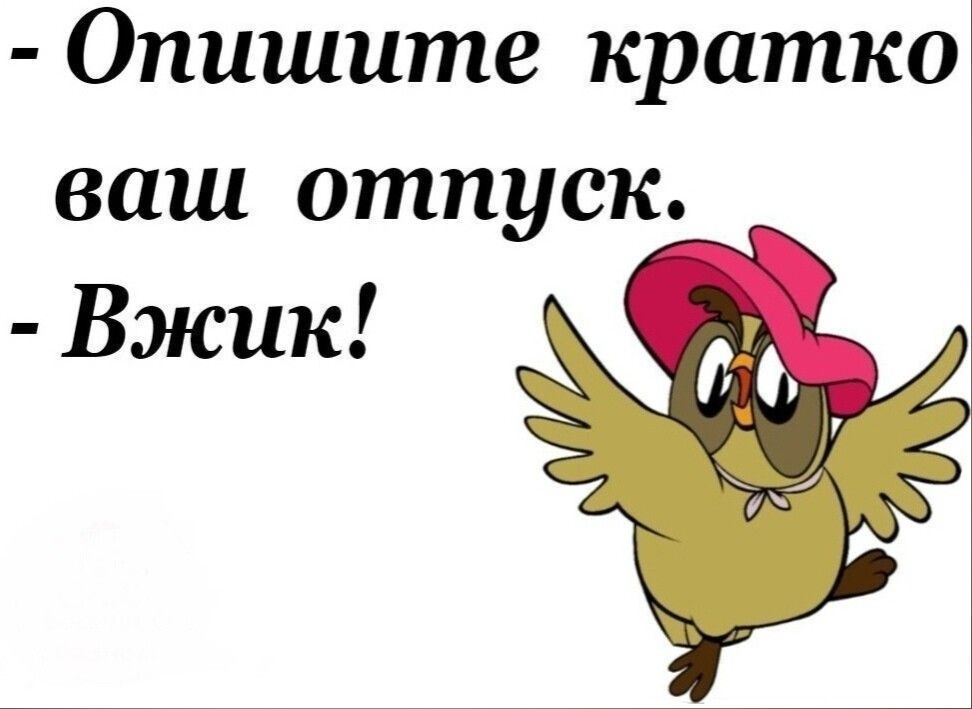 Опишите кратко ваш отпуск Вжик