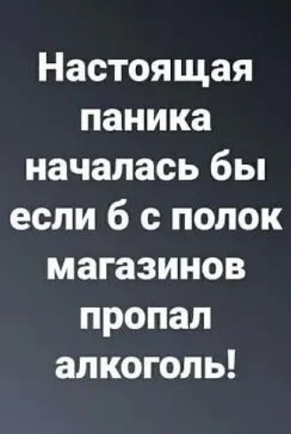 Настоящая паника началась бы если б с полок магазинов пропал алкоголь