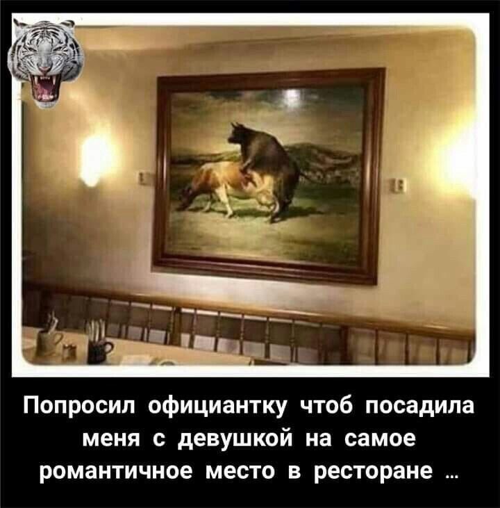 Попросил официантку чтоб посадила меня с девушкой на самое романтичное место в ресторане