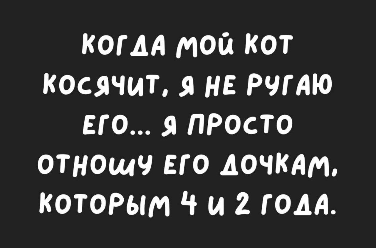когм мой кот косячит нв РчгАю его я ПРОсто отношч его дочкдм КОТОРЫМ ч и 2 гом