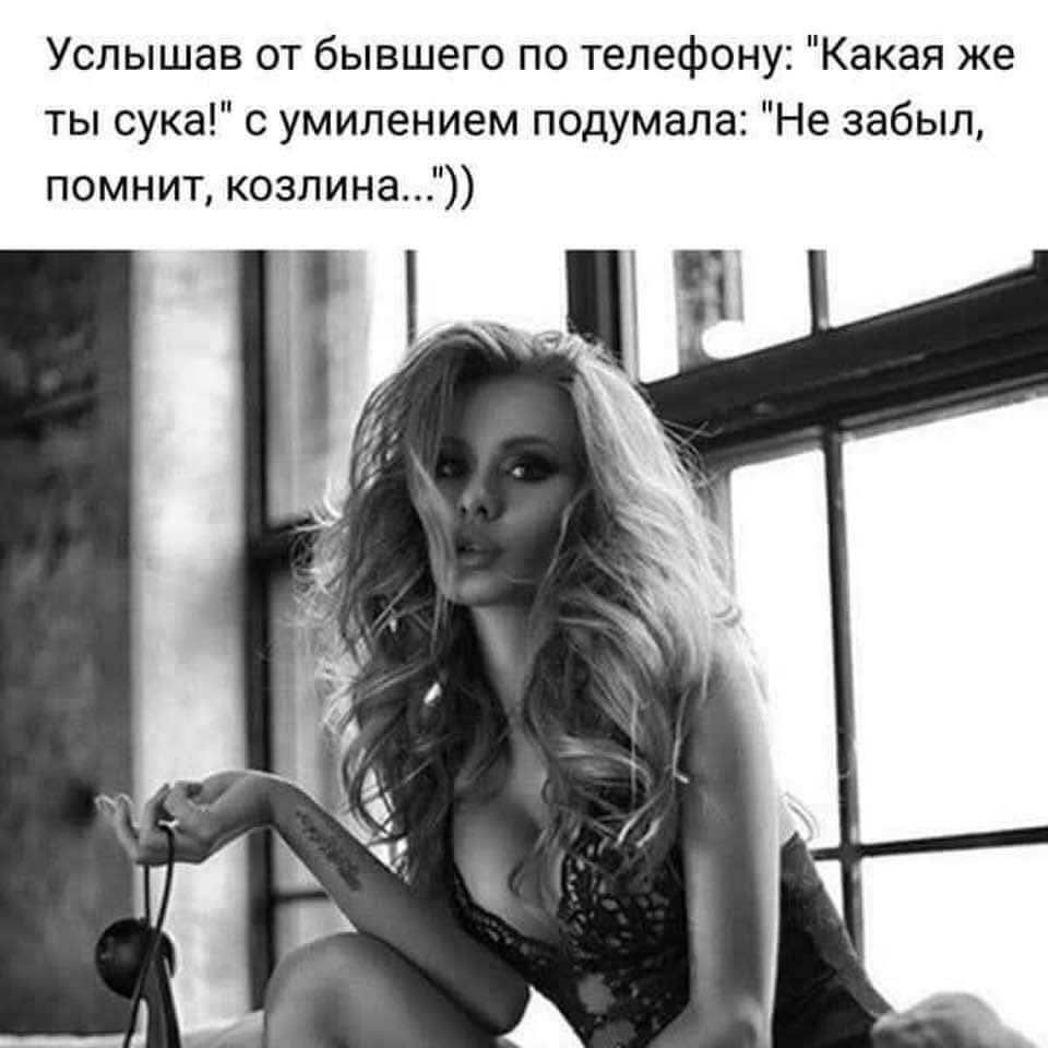 Услышав от бывшего по телефону Какая же ты сука с умилением подумала Не забыл помнит козлина