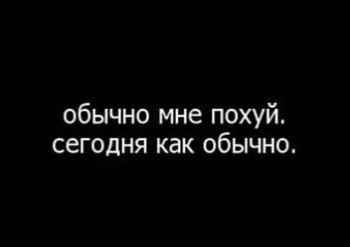обычно мне похуй сегодня как обычно