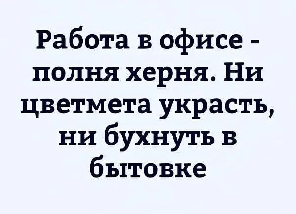 Работа в офисе полня херня Ни цветмета украсть ни бухнутъ в бытовке