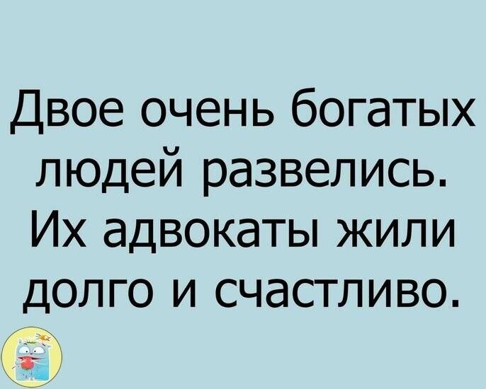 Двое очень богатых людей развелись Их адвокаты жили долго и счастливо 3