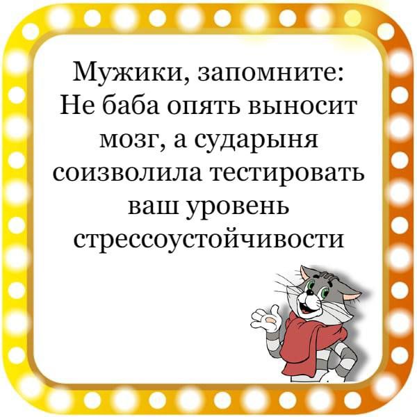 ХП Мужики запомните Не баба опять выносит мозг а сударыня соизволила тестировать ваш уровень стрессоустойчивости