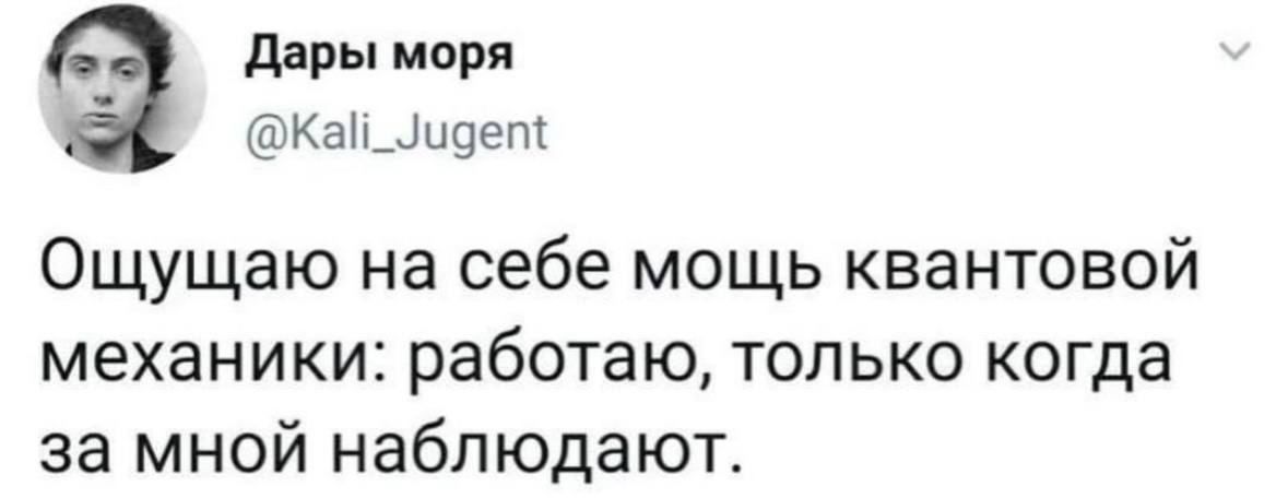 ддры мари Ка__іы9еп Ощущаю на себе мощь квантовой механики работаю только когда за мной наблюдают