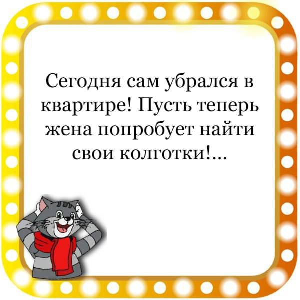 ПШ Сегодня саМ убрался в квартире Пусть теперь жена попробует найти свои колготки