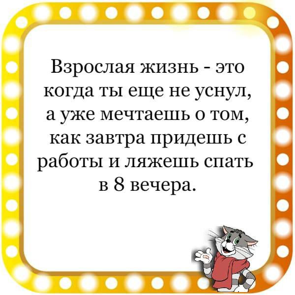 Взрослая жизнь это когда ты еще не уснул а уже мечтаешь том как завтра придешь с работы и ляжешь спать в 8 вечера 00000000__