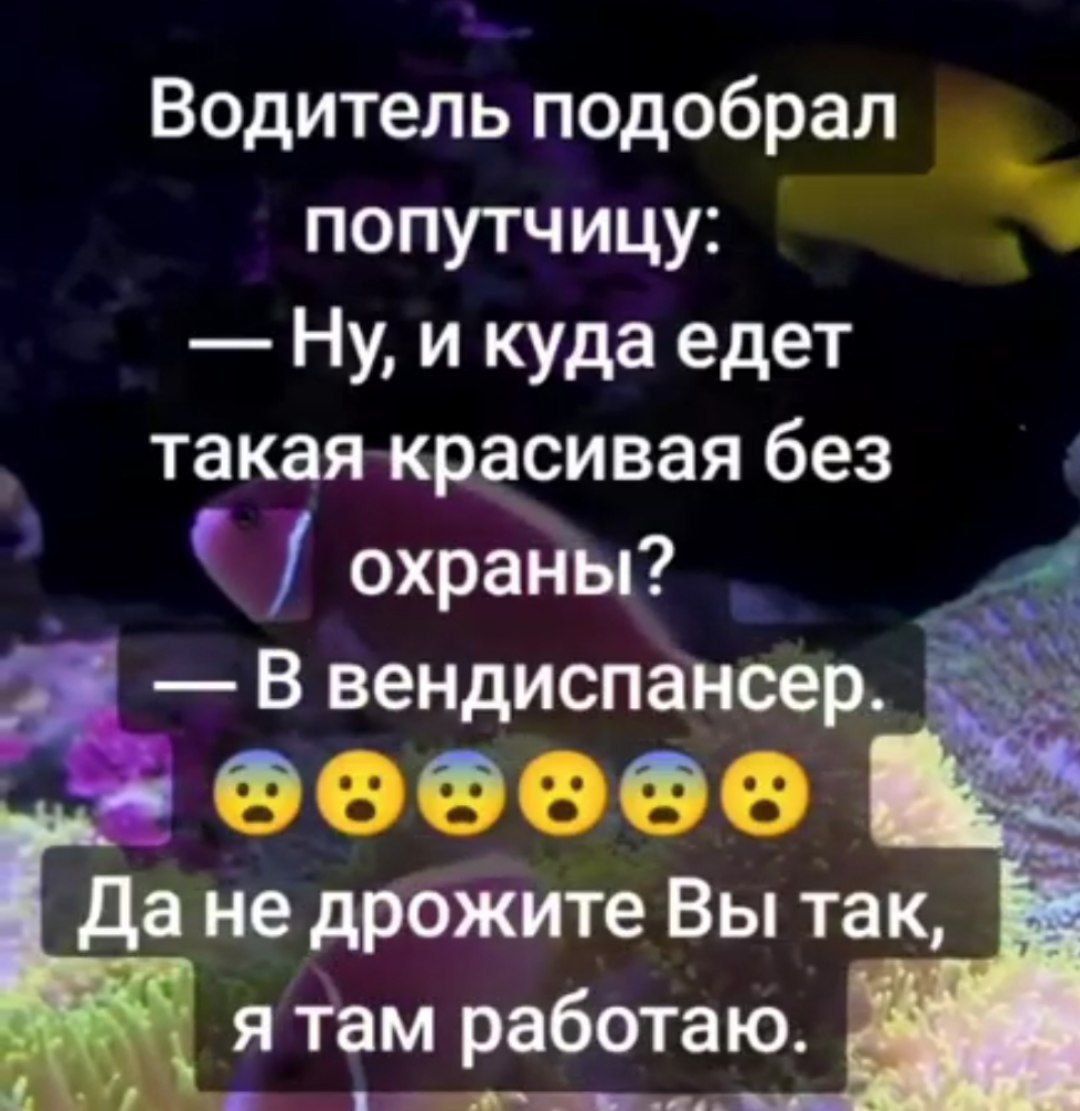 Водитель подобрал попутчицу Е Ну и куда едет такаяжкрасивая без охраны В вендиспансер оо Да не дрожите Вы так я там работаю