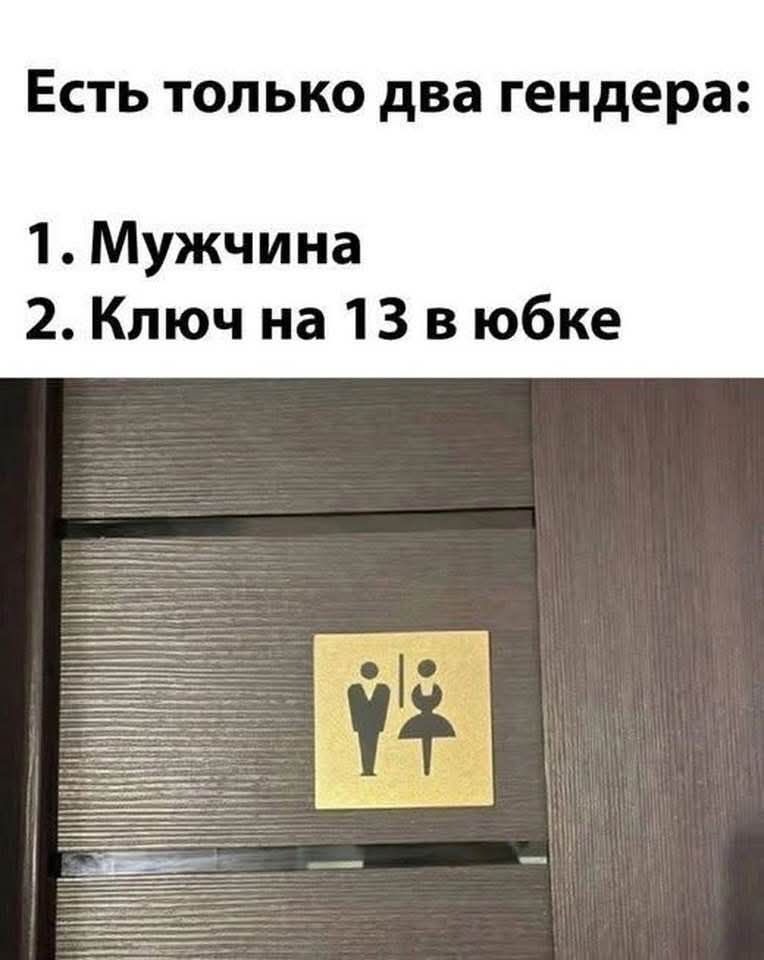 Есть только два гентера:
1. Мужчина
2. Ключ на 13 в юбке