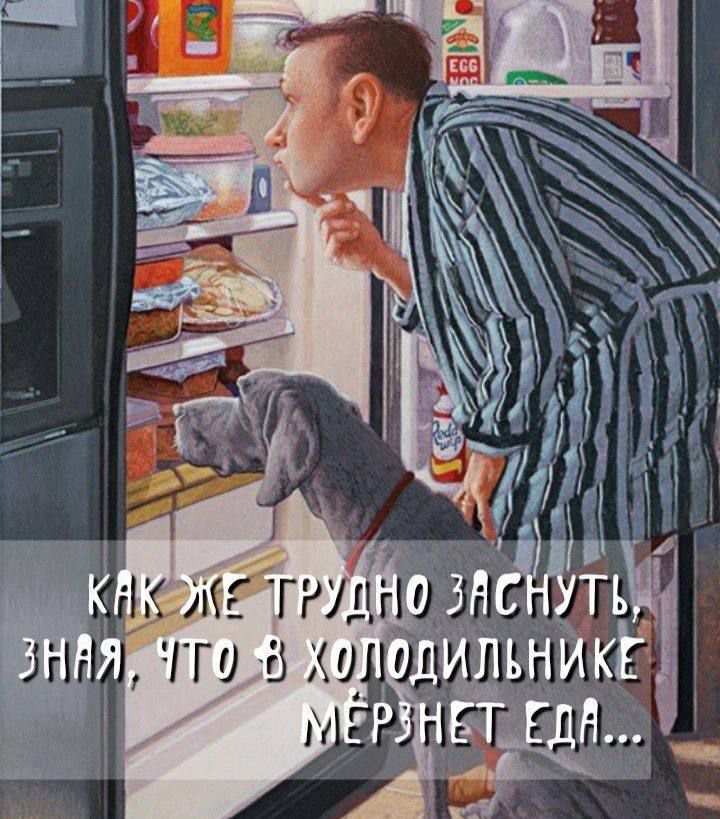 Как же трудно заснуть, зная, что в холодильнике мёртвет еда...