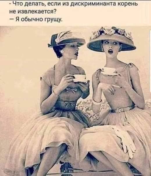Что делать, если из дискриминанта корень не извлекается? — Я обычно грущу.
