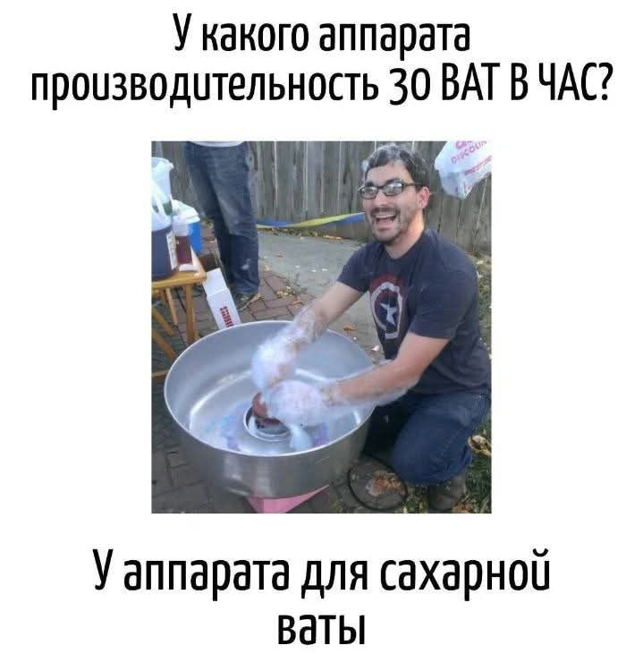 У какого аппарата производительность 30 ВАТ в ЧАС? У аппарата для сахарной ваты