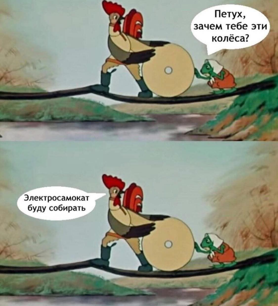 Петух, зачем тебе эти колёса? Электросамокат буду собирать.
