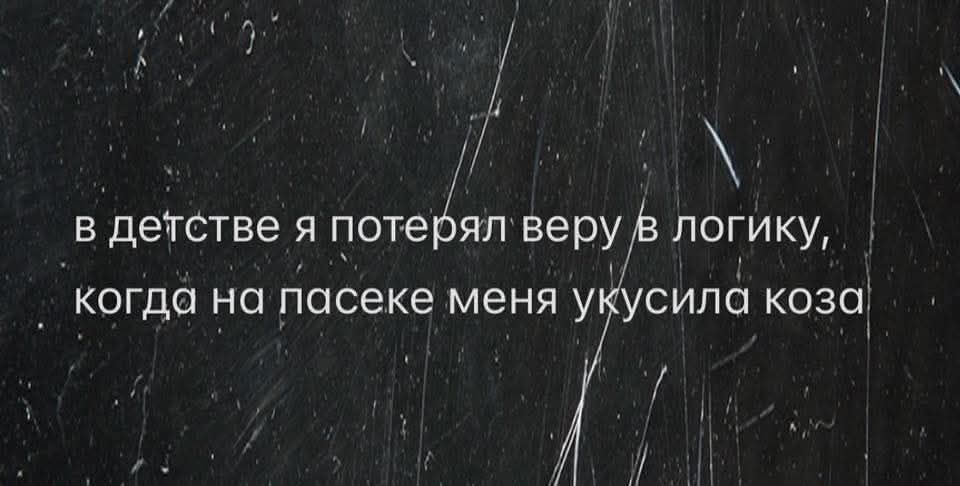 в детстве я потерял веру в логику, когда на пасеке меня укусила коза