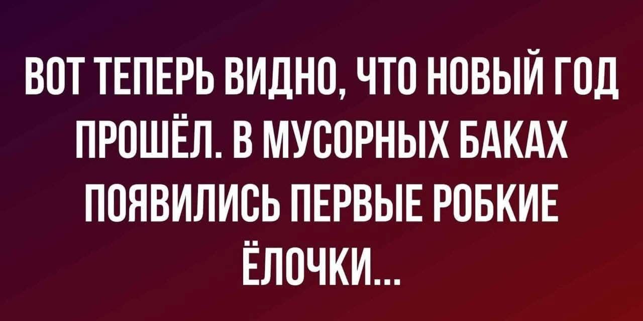 ВОТ ТЕПЕРЬ ВИДНО, ЧТО НОВЫЙ ГОД ПРОШЁЛ. В МУСОРНЫХ БАКАХ ПОЯВИЛИСЬ ПЕРВЫЕ РОБКИЕ ЁЛОЧКИ...