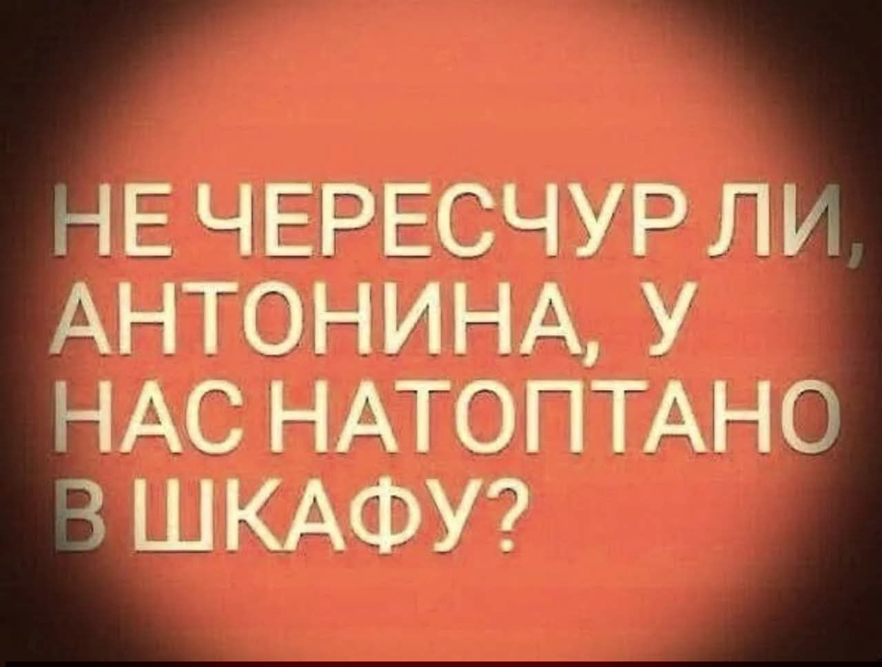 НЕ ЧЕРЕСЧУР ЛИ, АНТОНИНА, У НАС НАТОПТАНО В ШКАФУ?