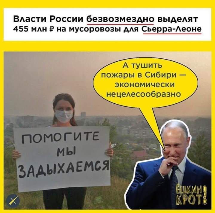 ВАасти России безвозмездно выАеАят 455 млн на мусоровозы ААЯ Сьерра Аеоне А тушить пожары в Сибири экономически нецеАесообразно
