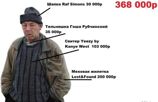 Шапка ва? !топс 30 000р  тельняшка гоша рубчинский  35 000р свитер уеегу бу капуе мезё 103 000р меховая жилетка 1.о5ёеоипа 200 000р