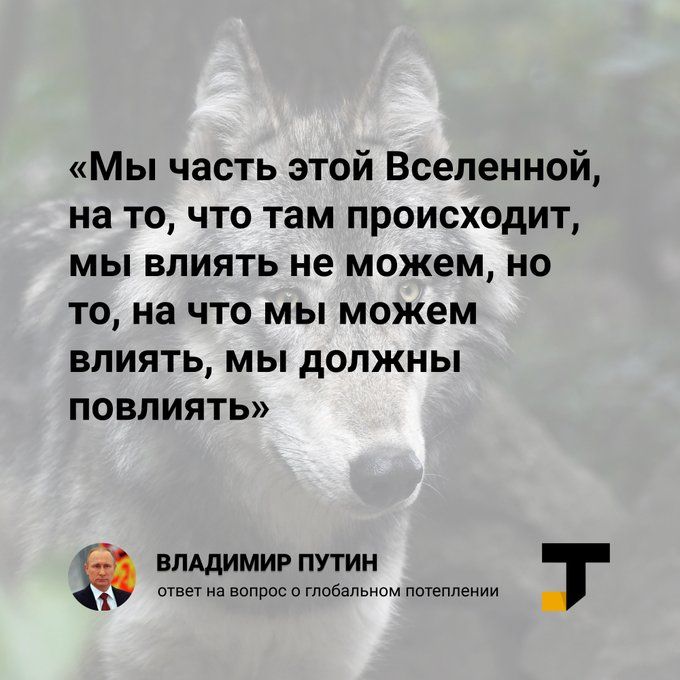 «мы часть этой вселенной, на то, что там происходит, мы влиять не можем, но то, на что мы можем влиять, мы должны повлиять» владимир путин ч   отетна вопросо глобальном потеплении