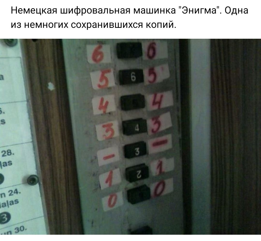 Немецкая шифровальная машинка Энигма Одна из немногих сохранившихся копий
