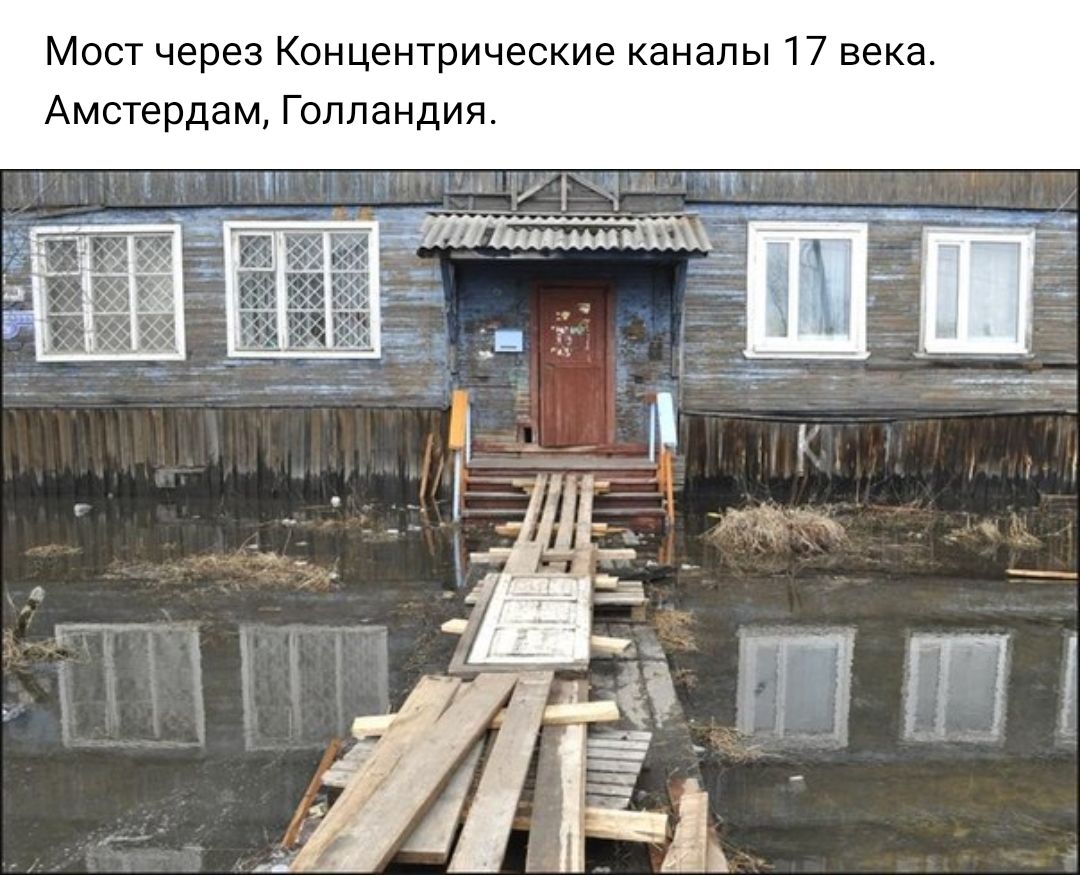 Мост через Концентрические каналы 17 века Амстердам Голландия