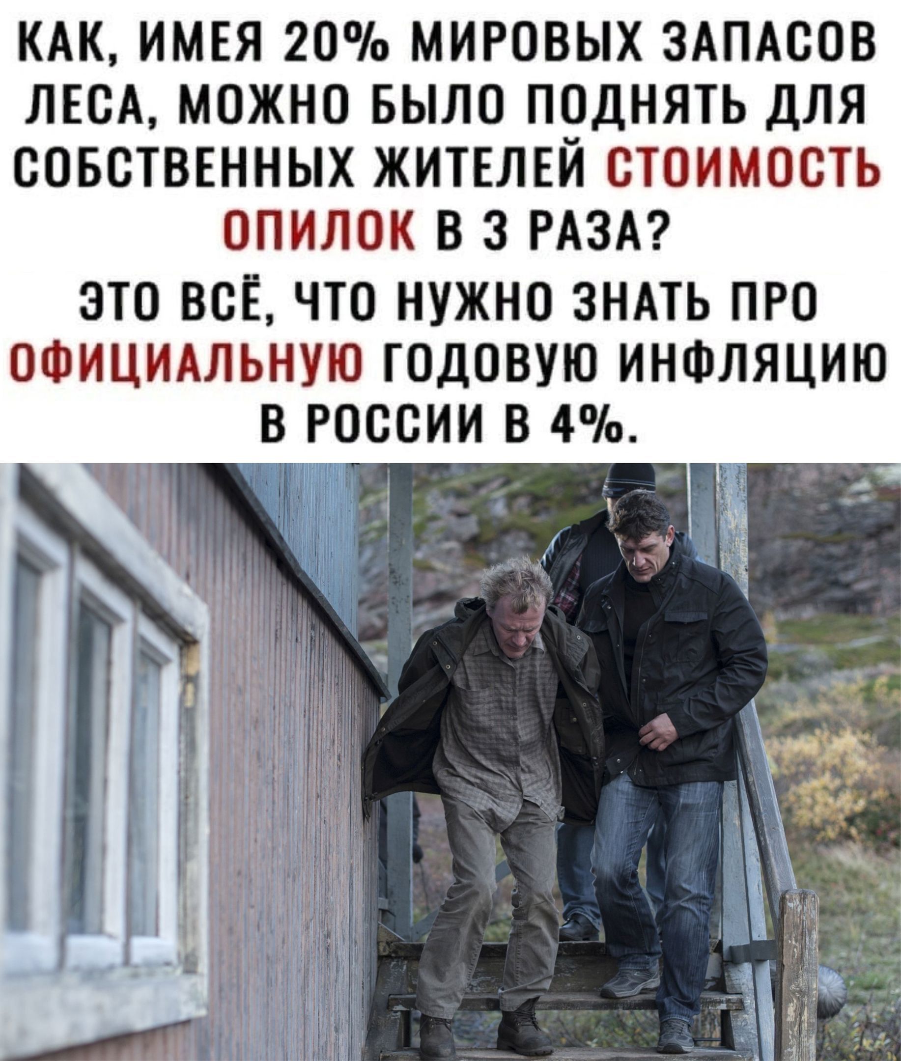 КАК ИМЕЯ 20 МИРОВЫХ ЗАПАСОВ ЛЕСА МОЖНО БЫЛО ПОДНЯТЬ ДЛЯ СОБСТВЕННЫХ ЖИТЕЛЕИ СТОИМОСТЬ ОПИЛОК В З РАЗА ЗТО ВСЁ ЧТО НУЖНО ЗНАТЬ ПРО ОФИЦИАЛЬНУЮ ГОДОВУЮ ИНФЛЯЦИЮ В РОССИИ В 4